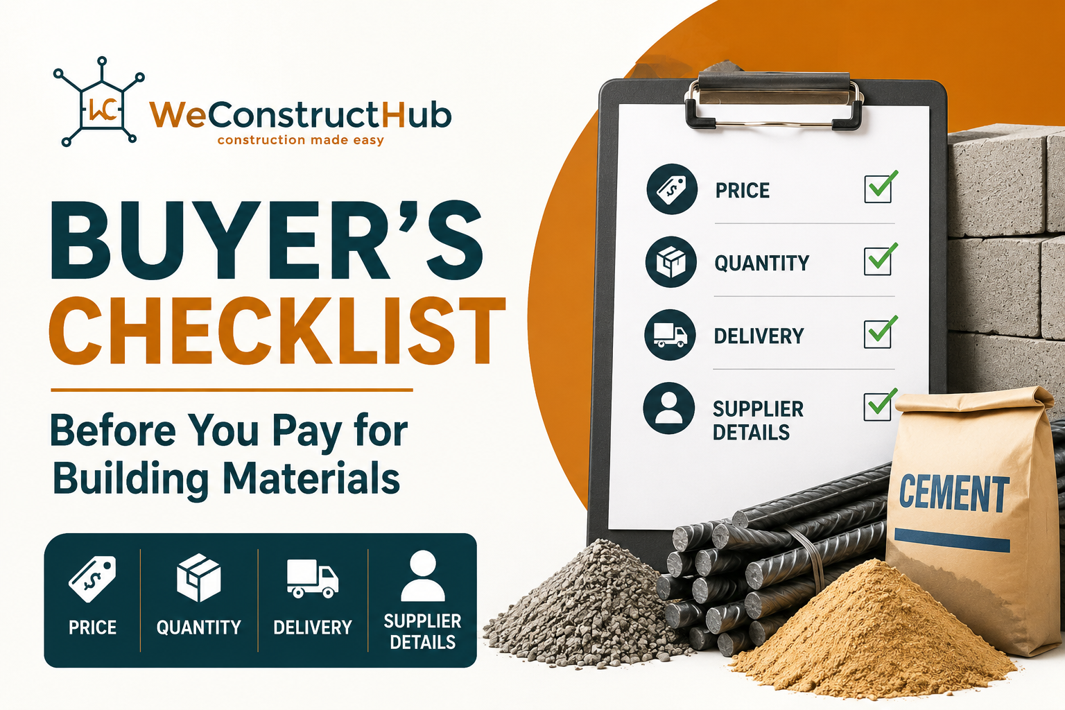 Buyer’s Checklist: 7 Things to Confirm Before Paying for Building Materials